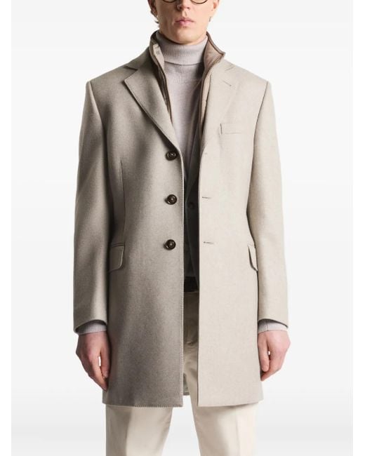 Fay Doppelreihiger Mantel in Natural für Herren