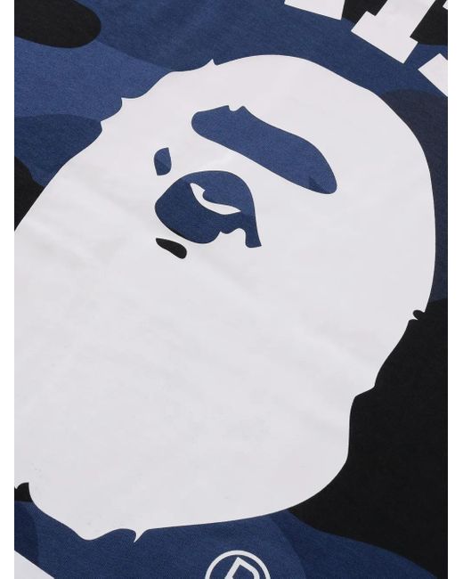 A Bathing Ape Blue Mega Color Camo T-Shirt for men