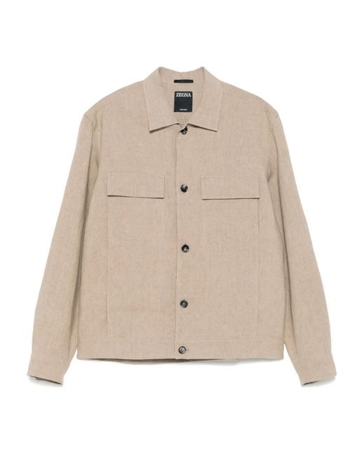 Zegna Natural Leather Shirt Jacket for men