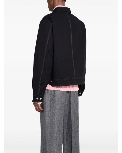 Stussy Blue Work Contrast-Stitch Collared Jacket