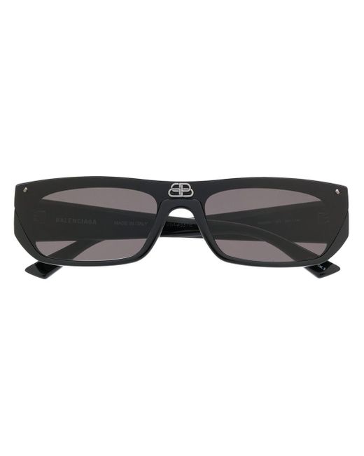 Balenciaga Black Eckige 'Shield' Sonnenbrille
