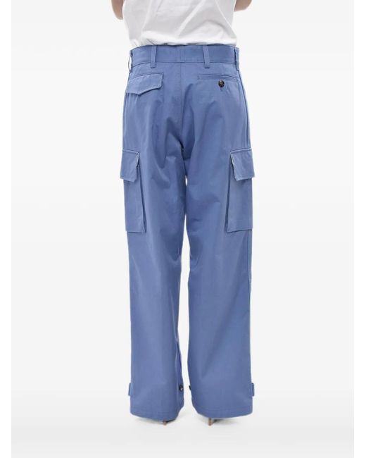 Marni Blue Ankle-Drawstring Cargo Pants