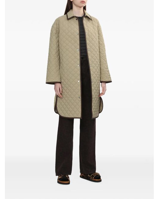 Rag & Bone Natural Quilted Tie Coat