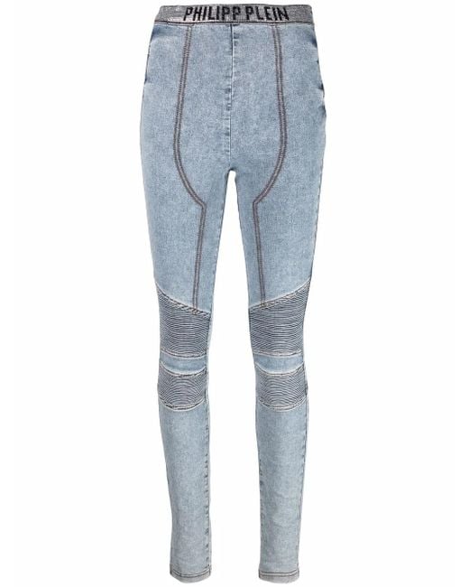 Philipp Plein Blue Leggings