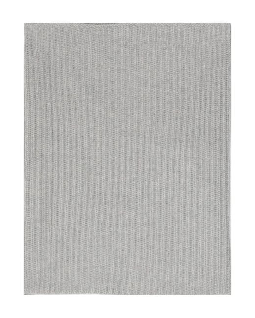 Lisa Yang Gray Ribbed-Knit Cashmere Scarf
