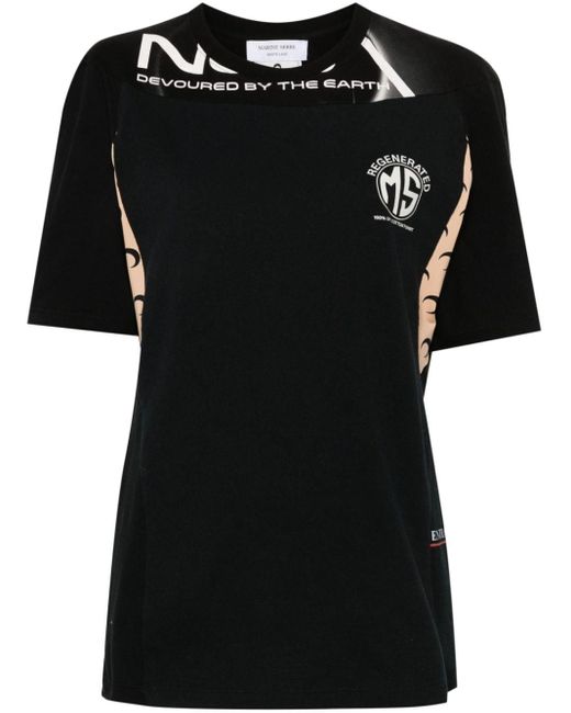 MARINE SERRE Black Regenerated Graphic T-shirt