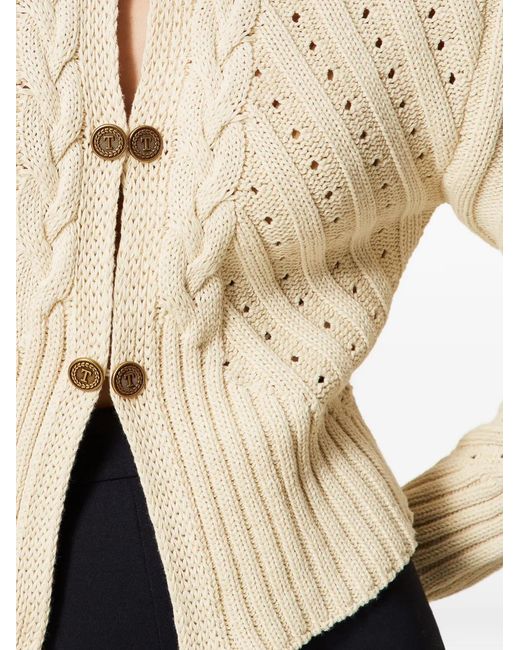 Twinset White Cable Knit Cardigan