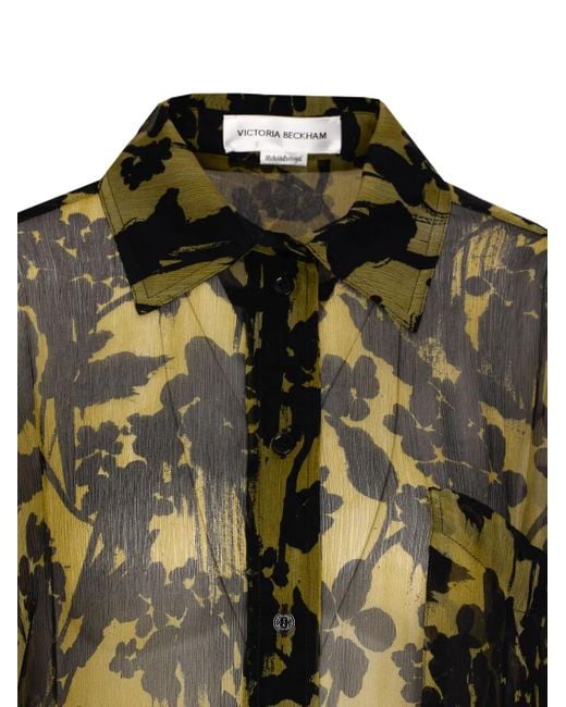 Victoria Beckham Green Silk Shirt