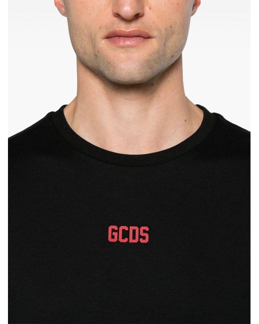 Gcds Black T-Shirt With Print for men
