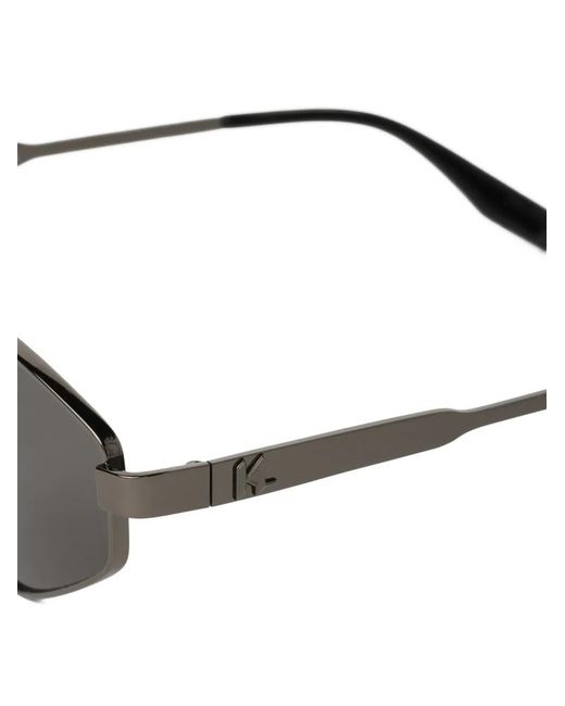 Karl Lagerfeld Gray Monogram Hexagonal-Frame Sunglasses