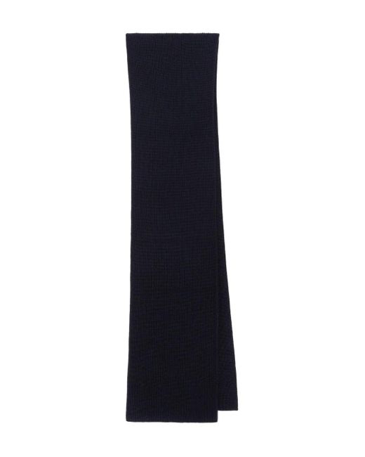 Dolce & Gabbana Blue Ribbed Wool Scarf for men