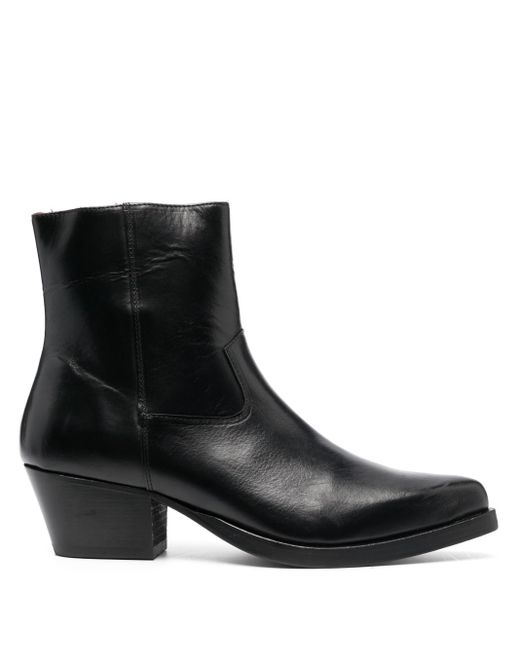 Ernest W. Baker Western Leather Ankle Boots in Black for Men