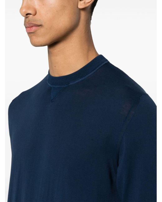 Eleventy Fein gestrickter Pullover in Blue für Herren