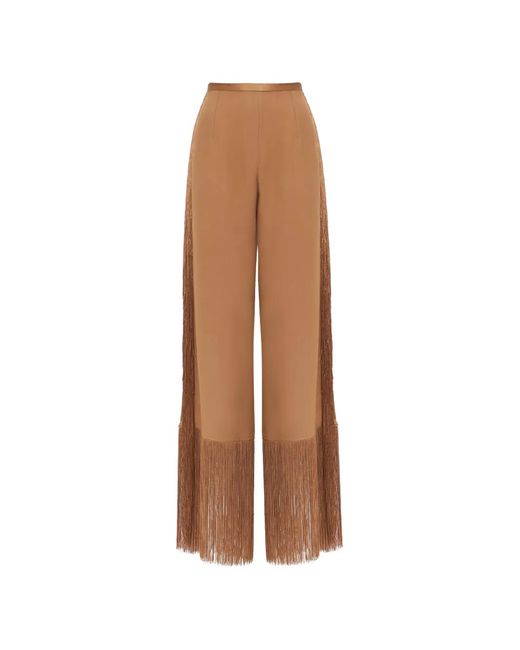 Taller Marmo Brown Nevada Fringed-Hem Trousers