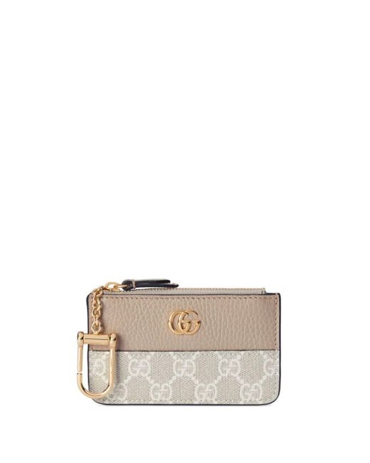 Gucci Natural GG Marmont Portemonnaie mit Schlüsselanhänger