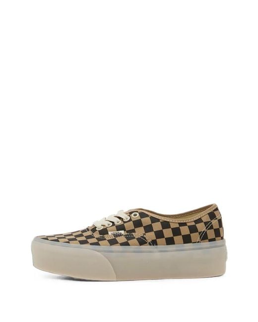 Vans Natural Authentic Platform Checkered Sneakers