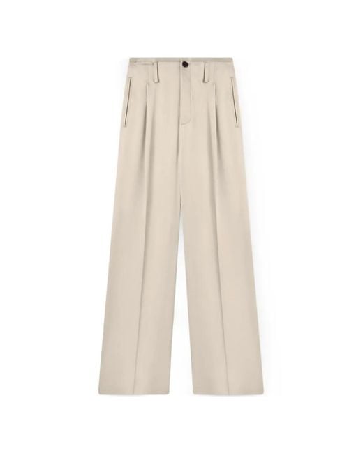 RETORI White Heritage Wide-Leg Silk Trousers