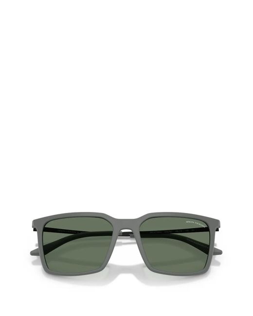 ARMANI EXCHANGE Green Lunettes De Soleil Mates À Monture Carrée for men