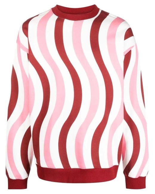 Felpa Con Stampa Onde di Camper in Red