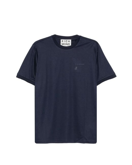 John Richmond Blue Logo-Detail T-Shirt for men