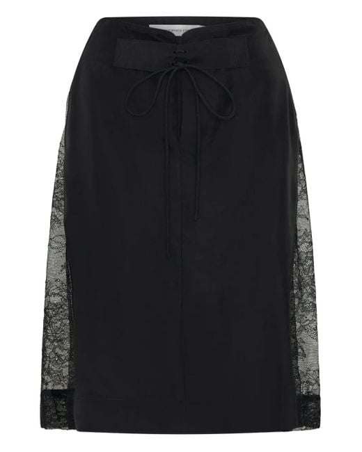 Christopher Esber Lace-insert Drawstring Skirt Black