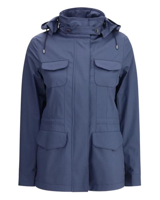 Giacca Traveller Mini Field di Loro Piana in Blue