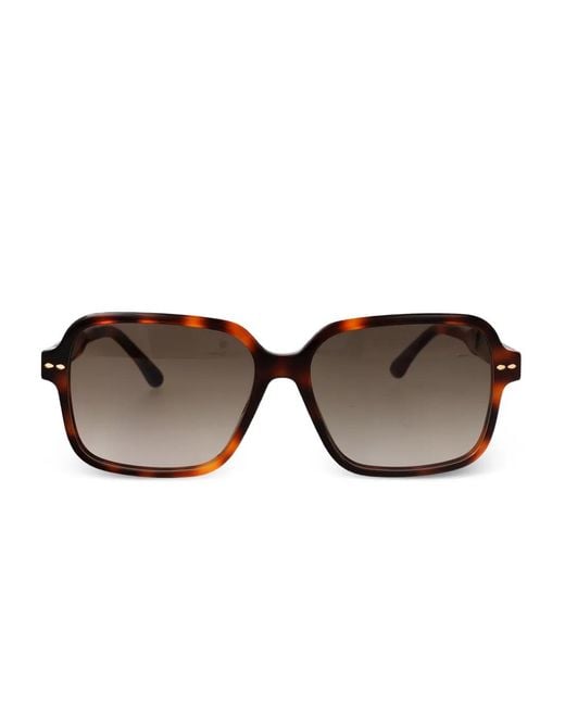 Isabel Marant Brown Square-Frame Sunglasses