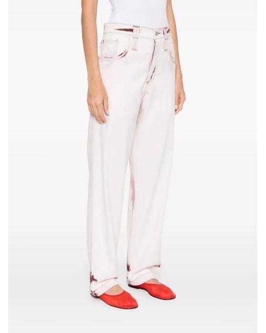 FEDERICO CINA White Bleached-Effect Trousers
