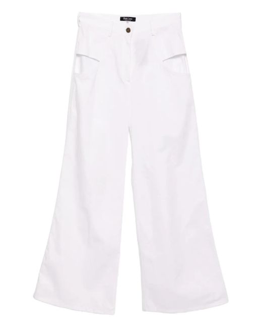BLAKLACE White Open-Pocket Trousers