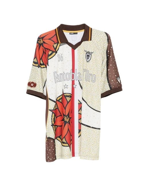 Pantofola D Oro White Pdo X Thebe Magugu Graphic-Print Polo T-Shirt for men