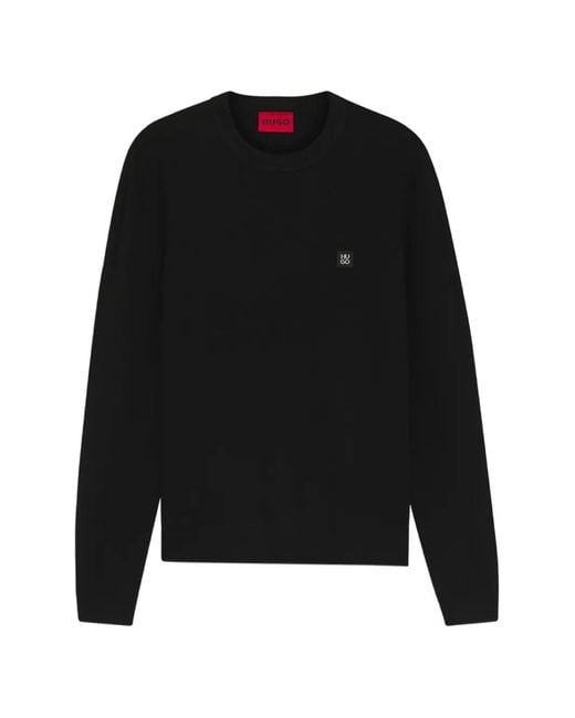 HUGO Pullover Mit Logo-Patch in Black für Herren