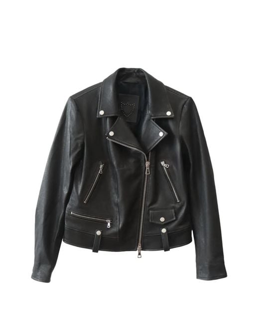 HTC Black New Celina Leather Biker Jacket