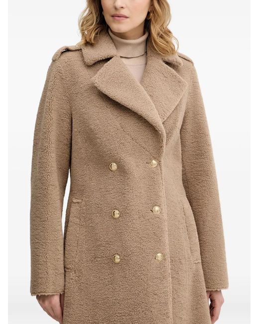 Guess White Double-Breasted Coat