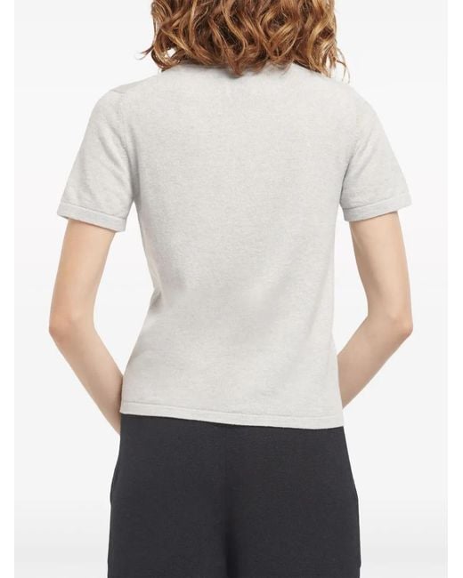 Barrie White Fine-Knit Crew-Neck T-Shirt