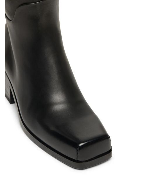 Marsèll Black Cassello Square-Toe Leather Knee-High Boots