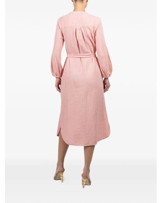 Xirena Pink Josephine Tie-Waist Midi Dress