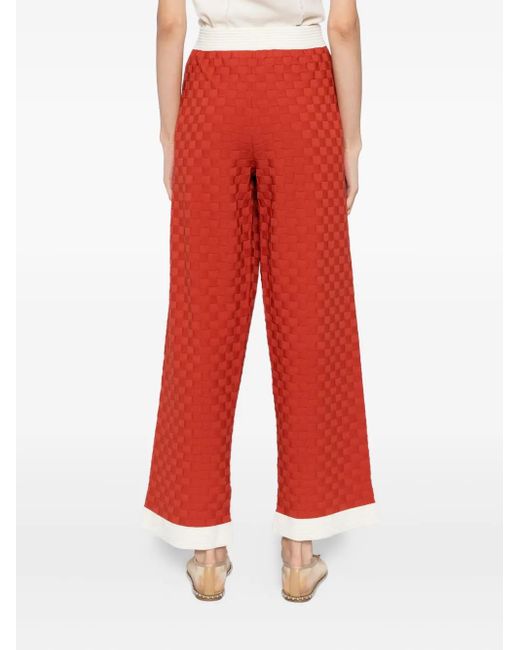 Pantaloni Con Inserti A Contrasto di Karl Lagerfeld in Red