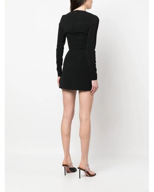DSquared² Black Cut-Out Long-Sleeve Minidress