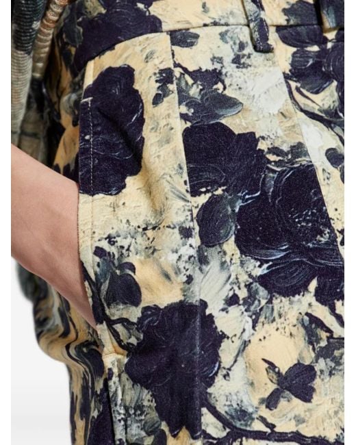 R13 Plooibroek Met Bloemenprint in het White