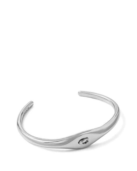 COACH White Signature C Cuff Bracelet