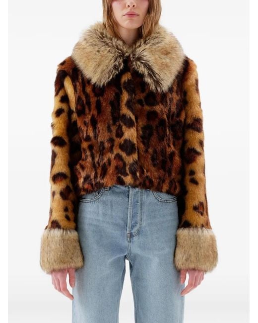 Unreal Fur Brown Leopard-Print Jacket