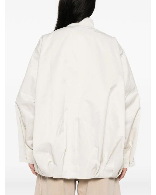 LA PISCINE White Zip Bomber Jacket