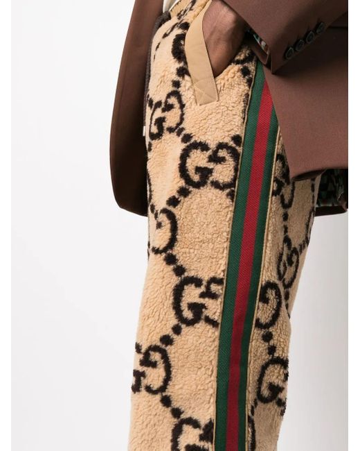 Gucci Brown Gg Jacquard Joggers for men