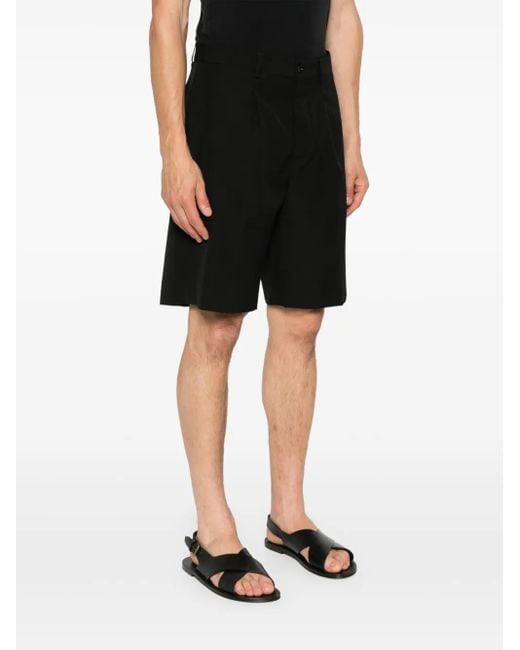 BE ABLE Black Pleated Cotton Shorts for men