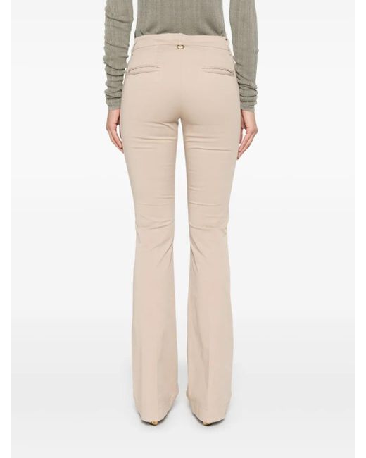 Twinset Natural Flared Twill Trousers