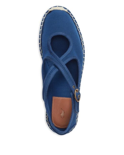 Polo Ralph Lauren Blue Crisscross Grosgrain Espadrille