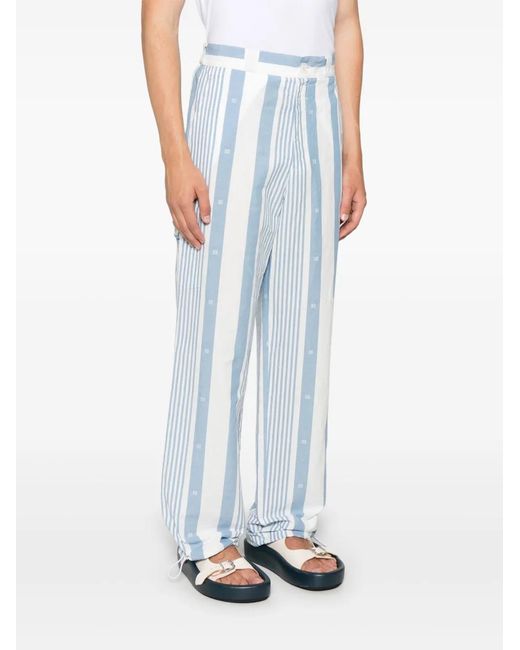 Givenchy Blue 4G-Striped Trousers for men