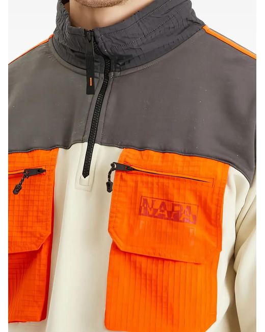 Napapijri Gray Colourblock Sweatshirt for men
