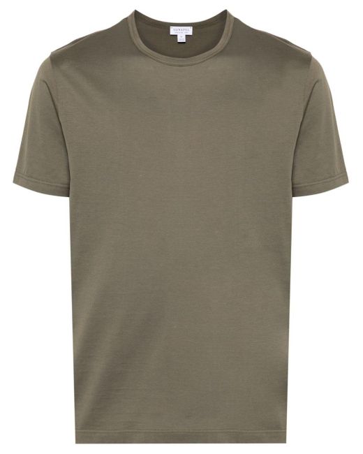 Sunspel Green Cotton Jersey T-shirt for men