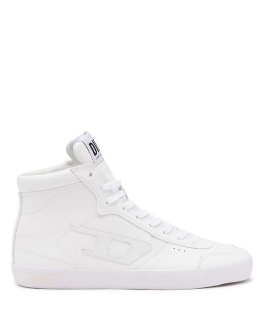 DIESEL White S-leroji Leather High-top Sneakers